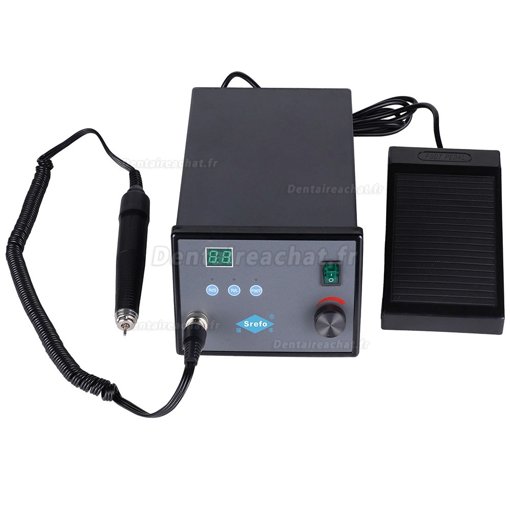 Micromoteur électrique de laboratoire dentaire Srefo R50K avec pièce à main 50 000 tr/min